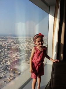 Emily looking down on Dubai